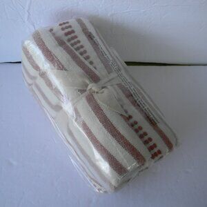 NEW  100% Cotton Woven Pin Stripe Throw by Bobby Berk CLAY
